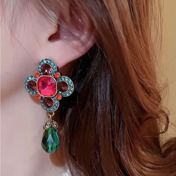 🌺 Betsey Johnson eclectic style drop dangle earrings 🌺 - Picture 4 of 9